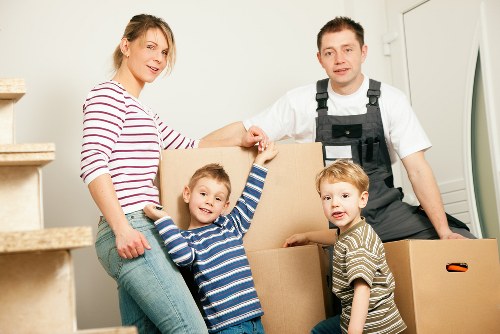 Removal van and moving boxes prepared for a house move in Ardleigh Green