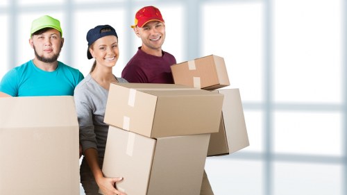 Loading furniture into a moving van