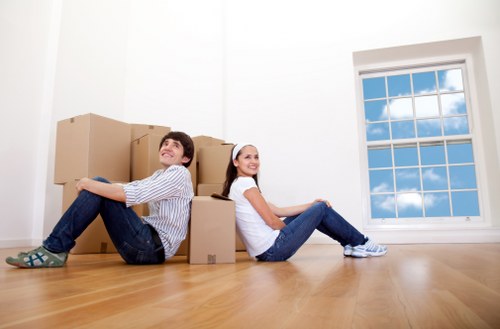 Careful furniture handling during a secure van move