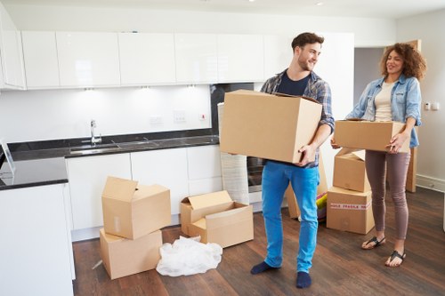 Office and commercial items prepared for a van move