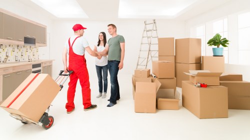 Checklist and boxes prepared for a house relocation in Ardleighgreen