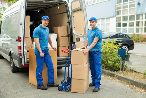 Mover reviewing safety steps before lifting items