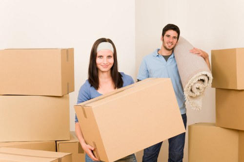 Office furniture and equipment prepared for a local commercial move