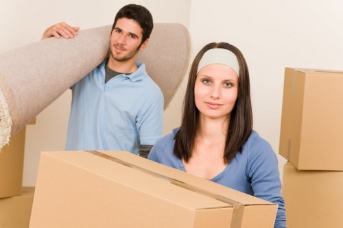 Furniture and household items being loaded for transport